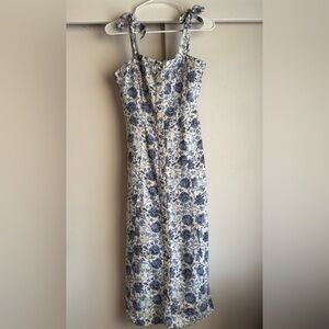 C & C California Blue Floral Linen Dress size XS